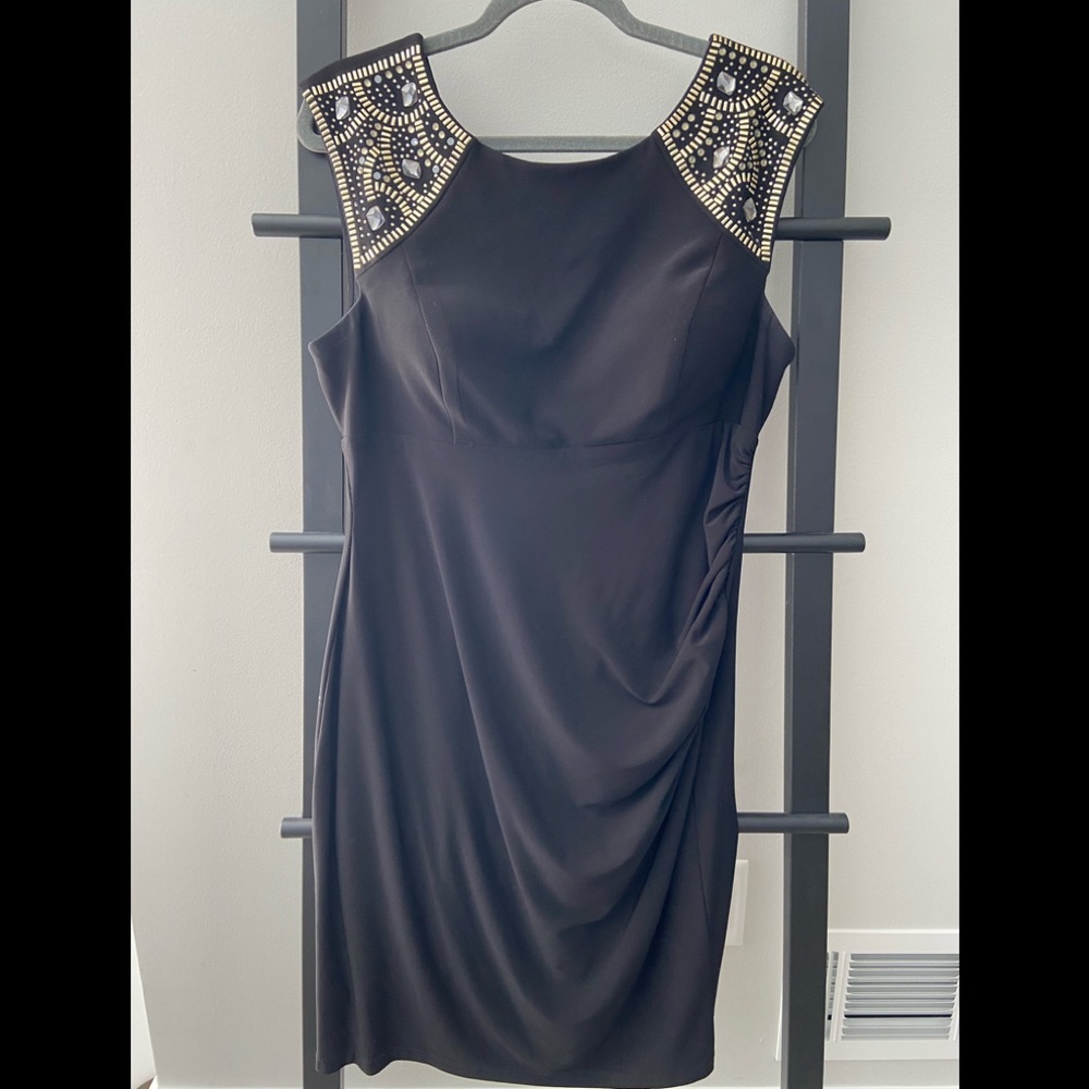 Black dress with gold accent